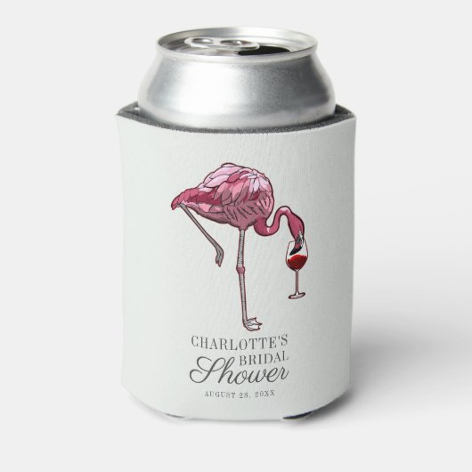 Pink Flamingo Script Summer Brautparty Custom Dosenkühler (Kanne Rückseite)