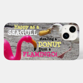 Pink Flamingo Seagull Donut Beach Spaß Case-Mate iPhone 14 Hülle