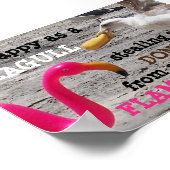 Pink Flamingo Seagull Donut Beach Spaß Poster (Ecke)