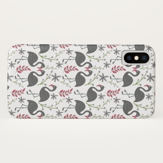 Pink flamingo seamless pattern flowers, leaves Case-Mate iPhone hülle (Rückseite (Horizontal))