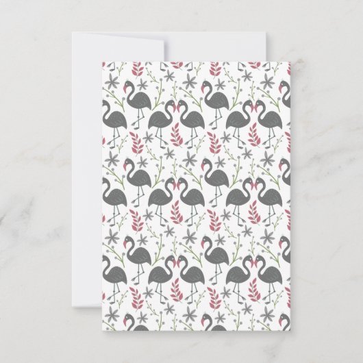 Pink flamingo seamless pattern flowers, leaves karte (Vorderseite)