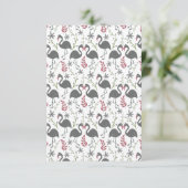 Pink flamingo seamless pattern flowers, leaves karte (Stehend Vorderseite)