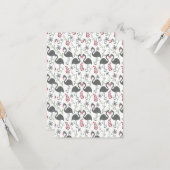 Pink flamingo seamless pattern flowers, leaves karte (Vorderseite/Rückseite Beispiel)