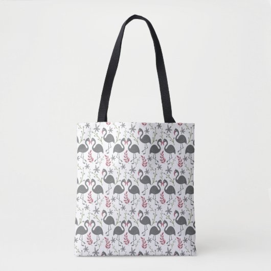 Pink flamingo seamless pattern flowers, leaves tasche (Vorderseite)