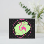 Pink Flamingo sein fabelhaftes inspirierendes Spri Postkarte (Stehend Vorderseite)