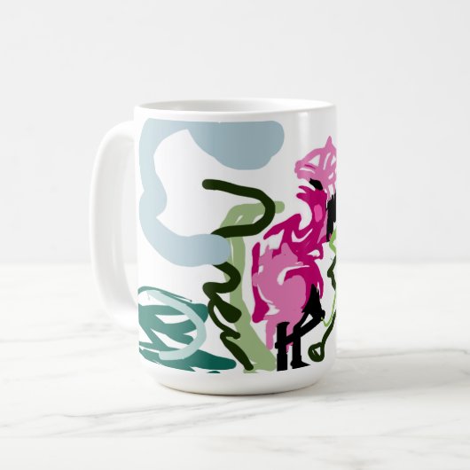 Pink flamingo set kaffeetasse (Vorderseite Links)