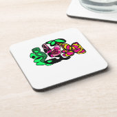 Pink flamingo show vibe  getränkeuntersetzer (Linke Seite)