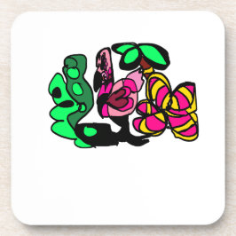 Pink flamingo show vibe  getränkeuntersetzer