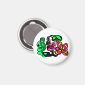 Pink flamingo show vibe  magnet (Vorderseite/Rückseite)