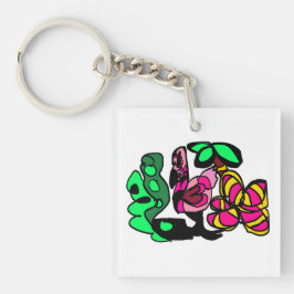 Pink flamingo show vibe  schlüsselanhänger