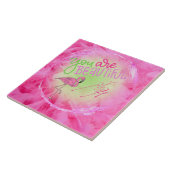 Pink Flamingo Sie sind schön Inspiration Fliese (Seite)