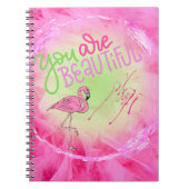 Pink Flamingo Sie sind schön Inspiration Notizblock (Vorderseite)