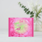 Pink Flamingo Sie sind schön Inspiration Postkarte (Stehend Vorderseite)