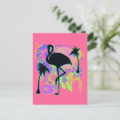 Pink Flamingo Silhouette Postkarte (Stehend Vorderseite)