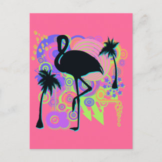Pink Flamingo Silhouette Postkarte
