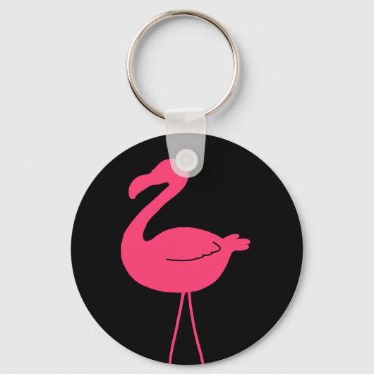 Pink Flamingo Silhouette Schlüsselanhänger (Vorderseite)