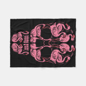 Pink Flamingo Skull Brustkrebs Bewusstsein Hallow Fleecedecke (Vorderseite (Horizontal))
