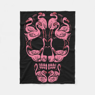 Pink Flamingo Skull Brustkrebs Bewusstsein Hallow Fleecedecke