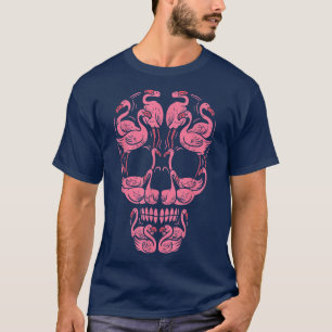 Pink Flamingo Skull Brustkrebs Bewusstsein Hallow T-Shirt