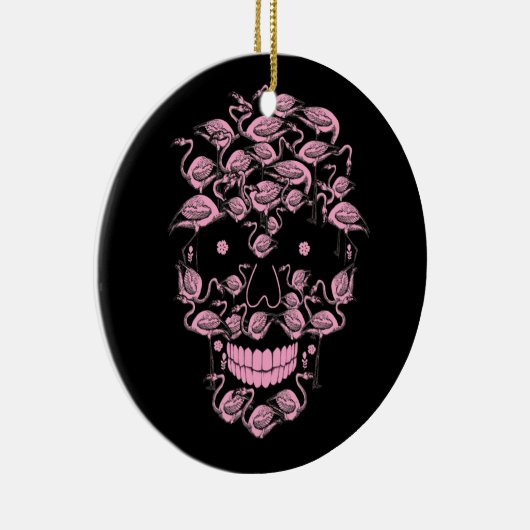 Pink Flamingo Skulls Flamingo Lover Halloween Keramik Ornament (Rechts)