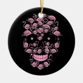 Pink Flamingo Skulls Flamingo Lover Halloween Keramik Ornament (Vorne)