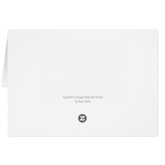 PINK FLAMINGO SNOWMAN, CHRISTMAS GREETCARD B (Rückseite Horizontal)
