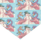 PINK FLAMINGO SNOWMAN CHRISTMAS TABLE RUNNER MITTELGROßER TISCHLÄUFER (Ecke)