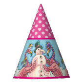 PINK FLAMINGO SNOWMAN FUNNY HOLIDAY PARTEI HAT PARTYHÜTCHEN (Vorderseite)