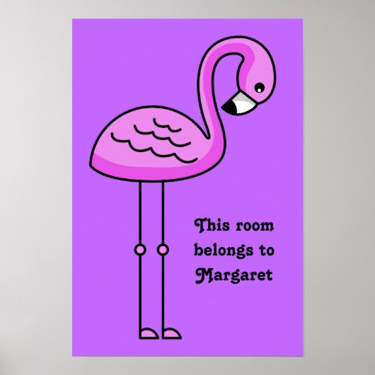 Pink Flamingo Sondertext & Farbposter Poster (Vorne)