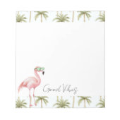 Pink Flamingo Sonnenbrille Palm Trees Good Vibes Notizblock (Vorderseite)