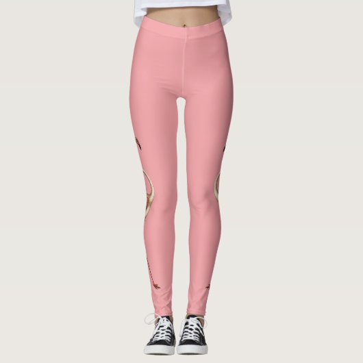 Pink Flamingo Spandex Leggings (Vorderseite)