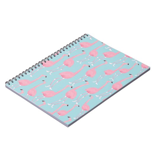 Pink Flamingo Spiral Notebook Notizblock (Linke Seite)