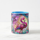 Pink Flamingo Stained Glass Mosaic Tasse (Zentrum)