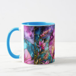 Pink Flamingo Stained Glass Mosaic Tasse
