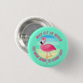 Pink Flamingo Stechen Sie nicht rein Button (Vorne & Hinten)