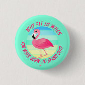 Pink Flamingo Stechen Sie nicht rein Button (Vorderseite)