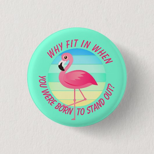 Pink Flamingo Stechen Sie nicht rein Button (Vorderseite)