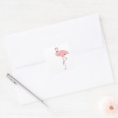 Pink Flamingo Stehend One Leg Quadratischer Aufkleber (Umschlag)