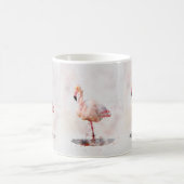 Pink Flamingo Stehend - Wasserfarbe - 01 Kaffeetasse (Mittel)