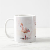 Pink Flamingo Stehend - Wasserfarbe - 01 Kaffeetasse (Links)
