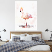 Pink Flamingo Stehend - Wasserfarbe - 01 Leinwanddruck (Insitu (Schlafzimmer))