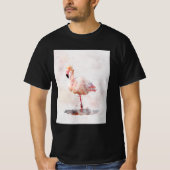 Pink Flamingo Stehend - Wasserfarbe - 01 T-Shirt (Vorderseite)