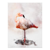 Pink Flamingo Stehend - Wasserfarbe - 02 Fotodruck (Vorne)