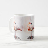 Pink Flamingo Stehend - Wasserfarbe - 02 Kaffeetasse (Vorderseite Links)
