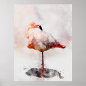 Pink Flamingo Stehend - Wasserfarbe - 02 Poster (Vorne)