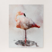 Pink Flamingo Stehend - Wasserfarbe - 02 Puzzle (Vertikal)