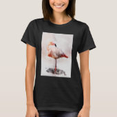 Pink Flamingo Stehend - Wasserfarbe - 02 T-Shirt (Vorderseite)