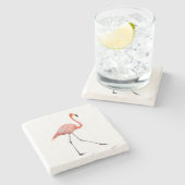 Pink Flamingo Steinuntersetzer (Seitenansicht)