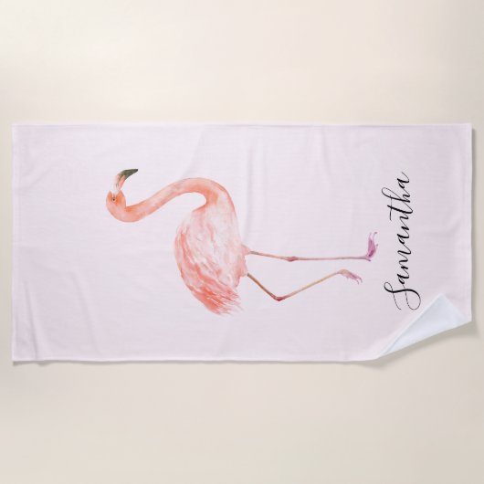 Pink Flamingo Strandtuch (Vorderseite)