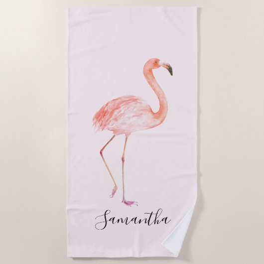 Pink Flamingo Strandtuch (Vorderseite)